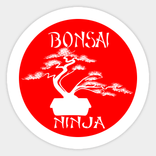 Lettering 'BONSAI NINJA' with bonsai tree with stylish font; ideal gift Sticker